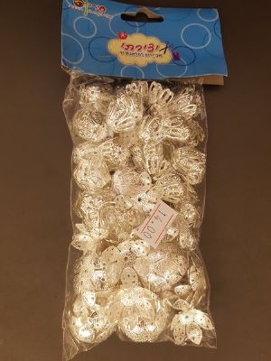 בתי נר פרח כסף 90 יח'