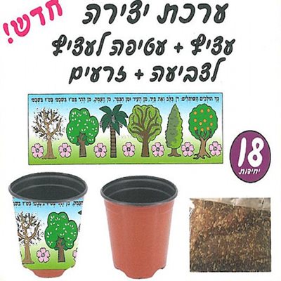 עציץ+עטיפה לצביעה+זרעים 18 יח'