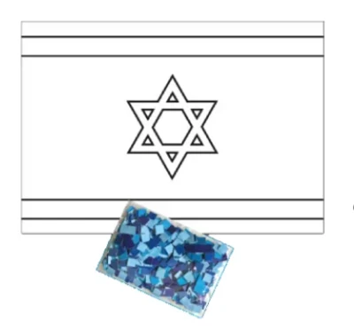 דגלים לצביעה דו צדדי בתוספת פסיפס כחול-36 יח'